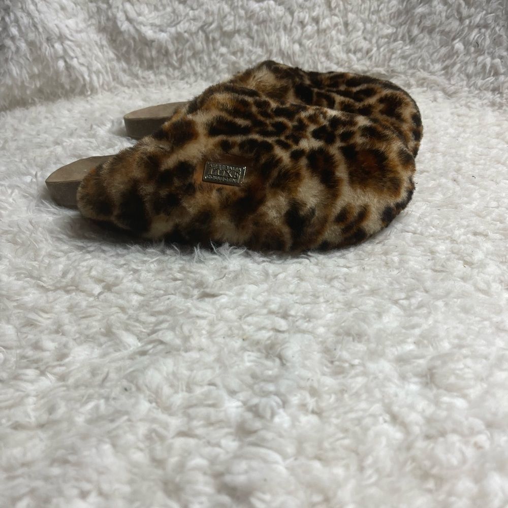 Australia Luxe Collective Dreamer Slip On  Slipper, faux fur Leopard Print SZ10